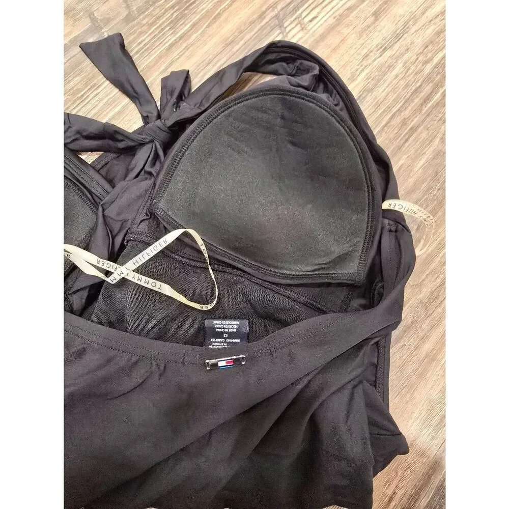 Tommy Hilfiger Black Halter One Piece Swimsuit Size 12 – Gently Used
